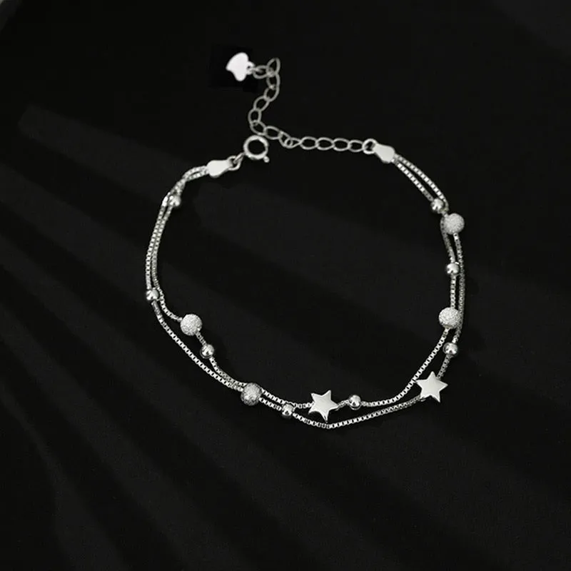 Crystal Pearl Chain Bracelet