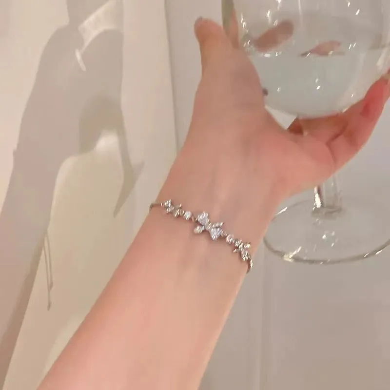 Crystal Pearl Chain Bracelet