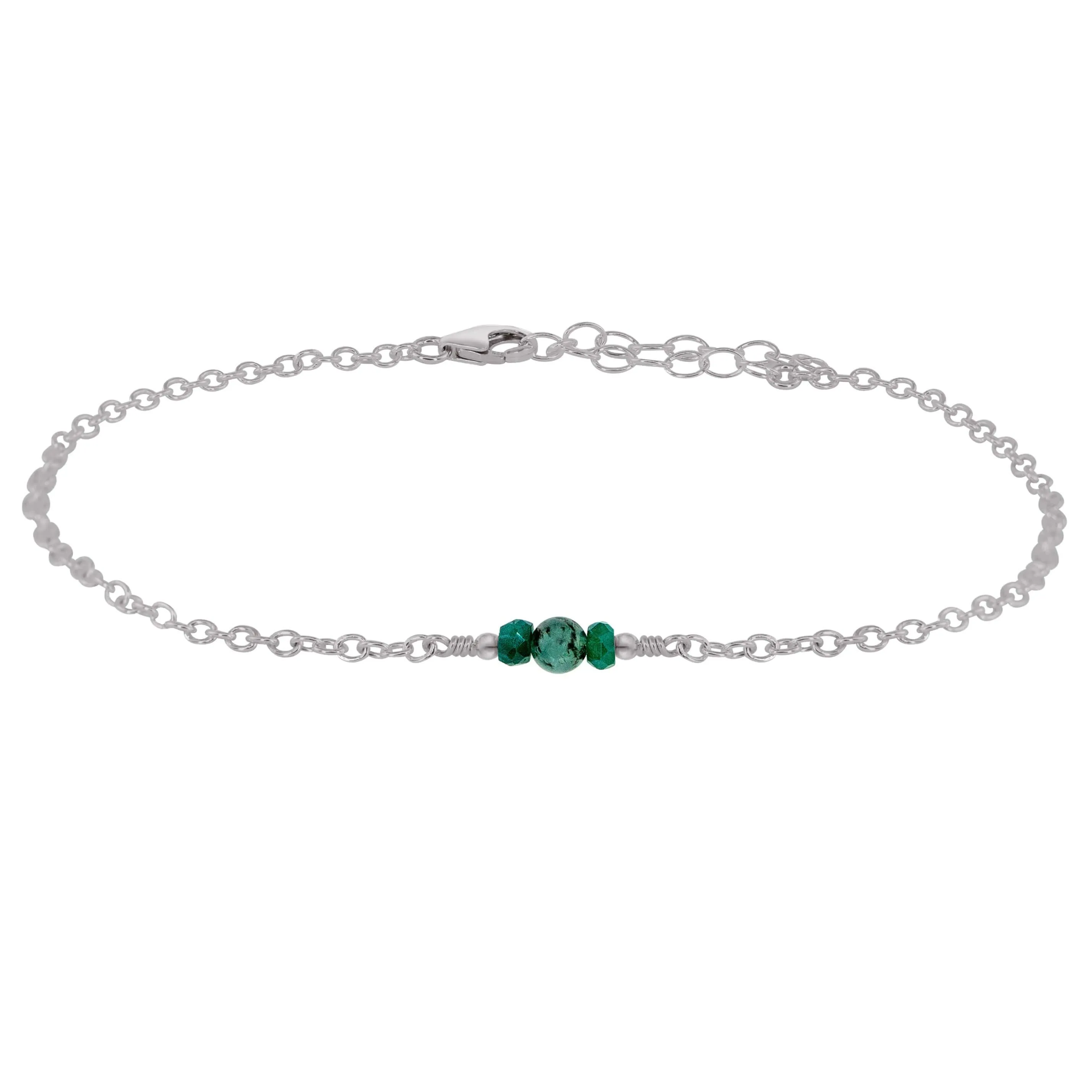 Dainty Emerald Gemstone Anklet
