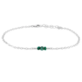 Dainty Emerald Gemstone Anklet