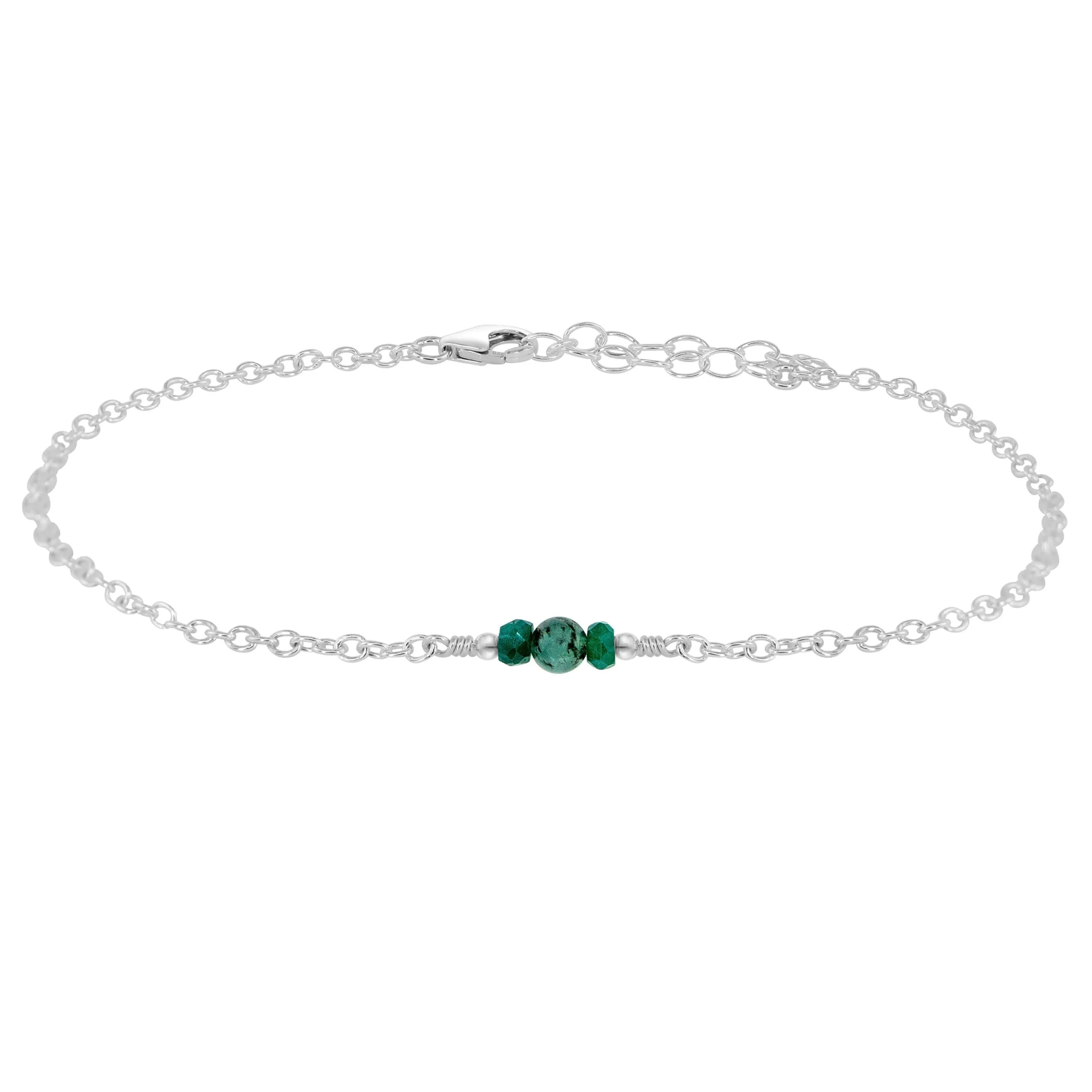 Dainty Emerald Gemstone Anklet