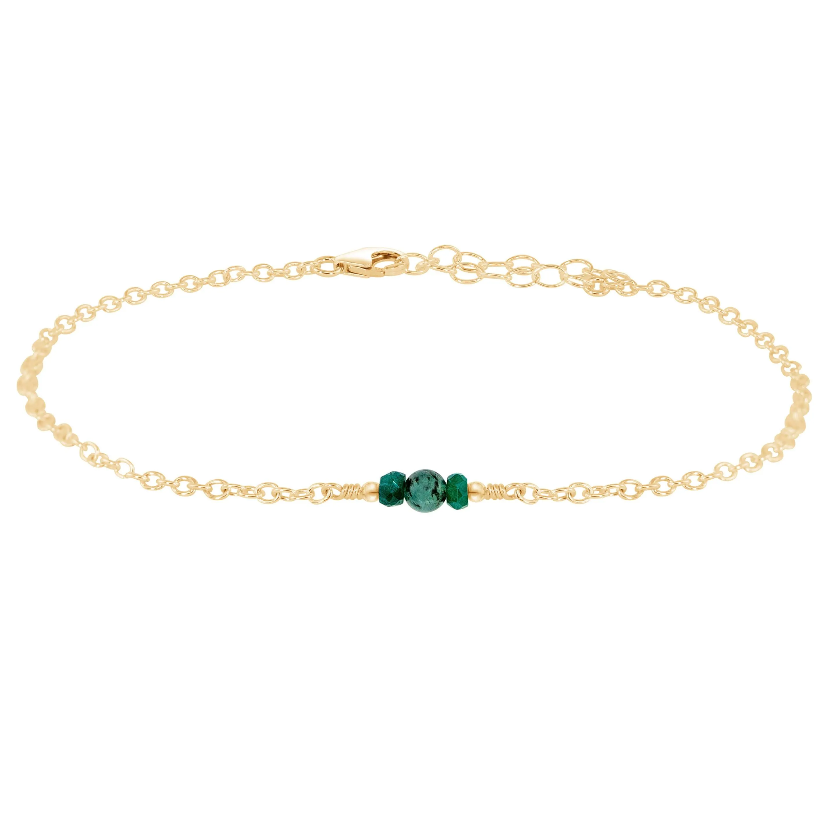 Dainty Emerald Gemstone Anklet