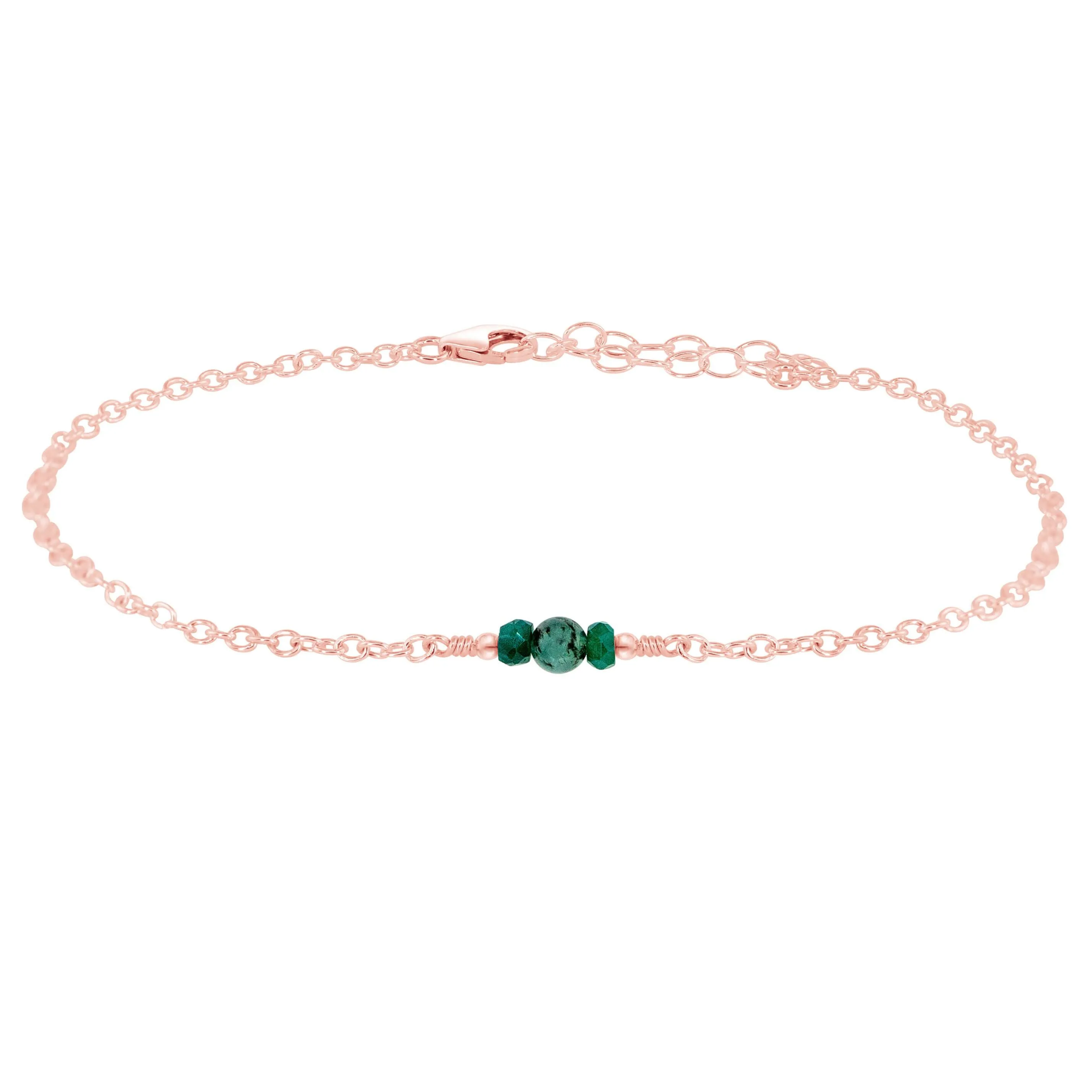 Dainty Emerald Gemstone Anklet