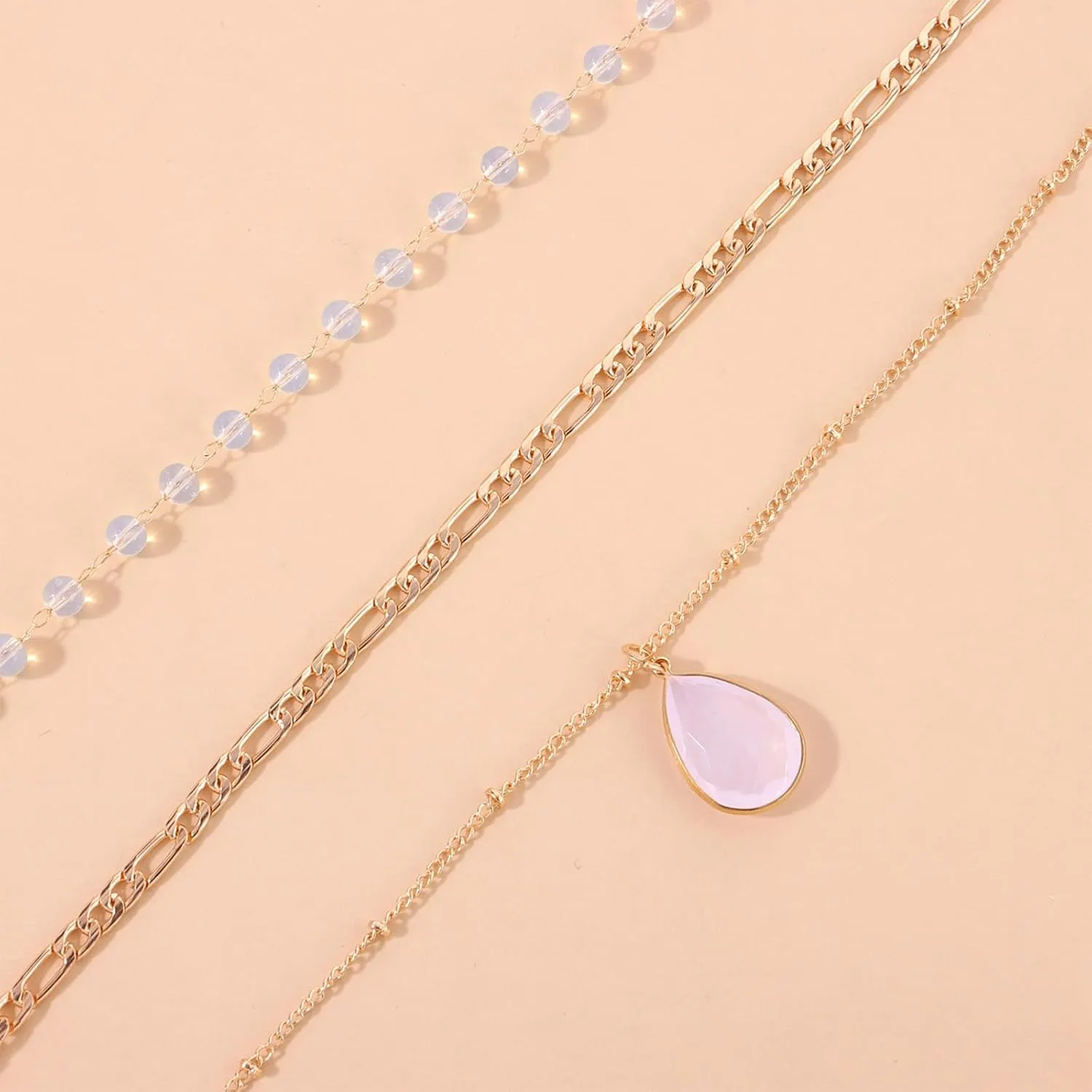Dcfywl731 Layered Necklaces for Women Dainty Gold Necklace Stack Gold Long Necklaces Set Lariat Necklace Gold Jewelry Accessories