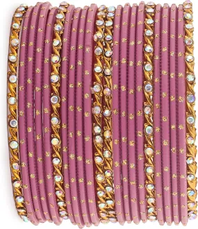 Desi Indian Bangles For Women - Set Of 22 Pcs Bollywood Indian Jewelry Sets For Women, 80s Accessories Bangle Bracelets Party Favors Alloy Metal Churi