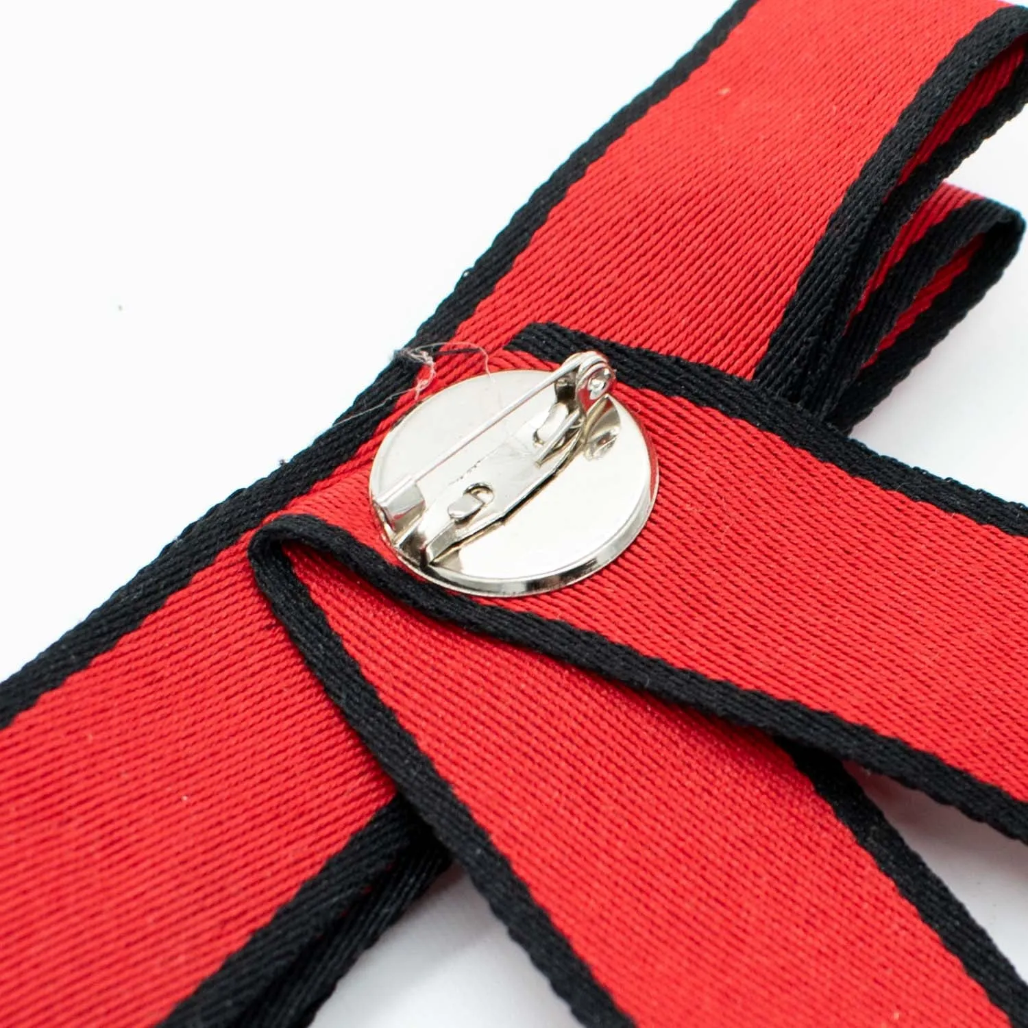 Diamante Dainty Bow Tie Brooch Red & Black