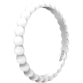 Enso Rings Beaded Stackables Series Silicone Ring - White