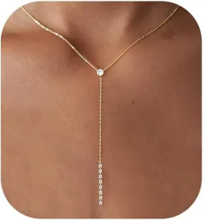 Ewrkbr Long Necklaces for Women, Charm Gold Lariat Necklace 14k Gold Plated Teardrop Drop Necklace Dainty Long Gold Necklaces for Women Trendy Simple Butterfly Pearl Y Long Necklace Jewelry for Women
