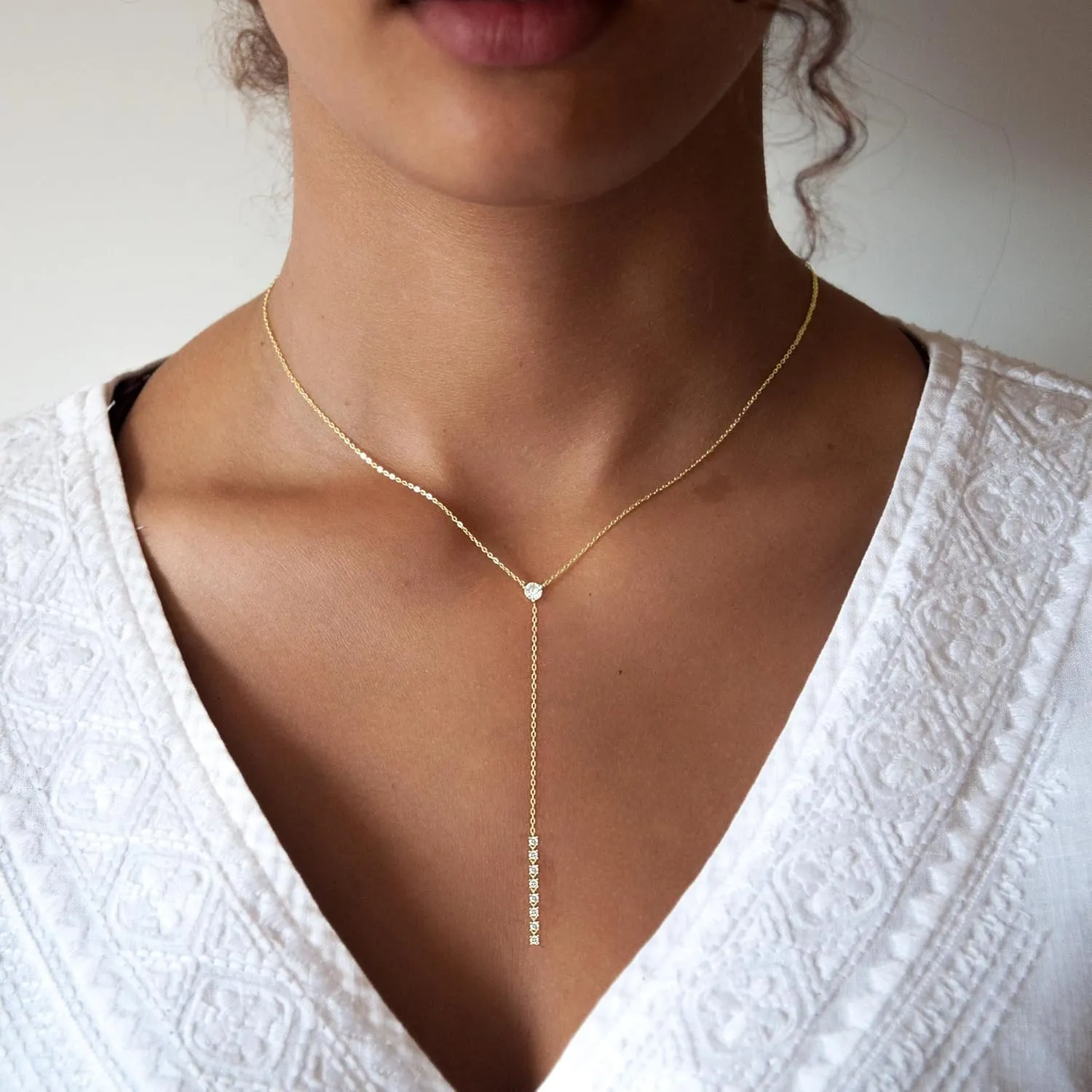 Ewrkbr Long Necklaces for Women, Charm Gold Lariat Necklace 14k Gold Plated Teardrop Drop Necklace Dainty Long Gold Necklaces for Women Trendy Simple Butterfly Pearl Y Long Necklace Jewelry for Women
