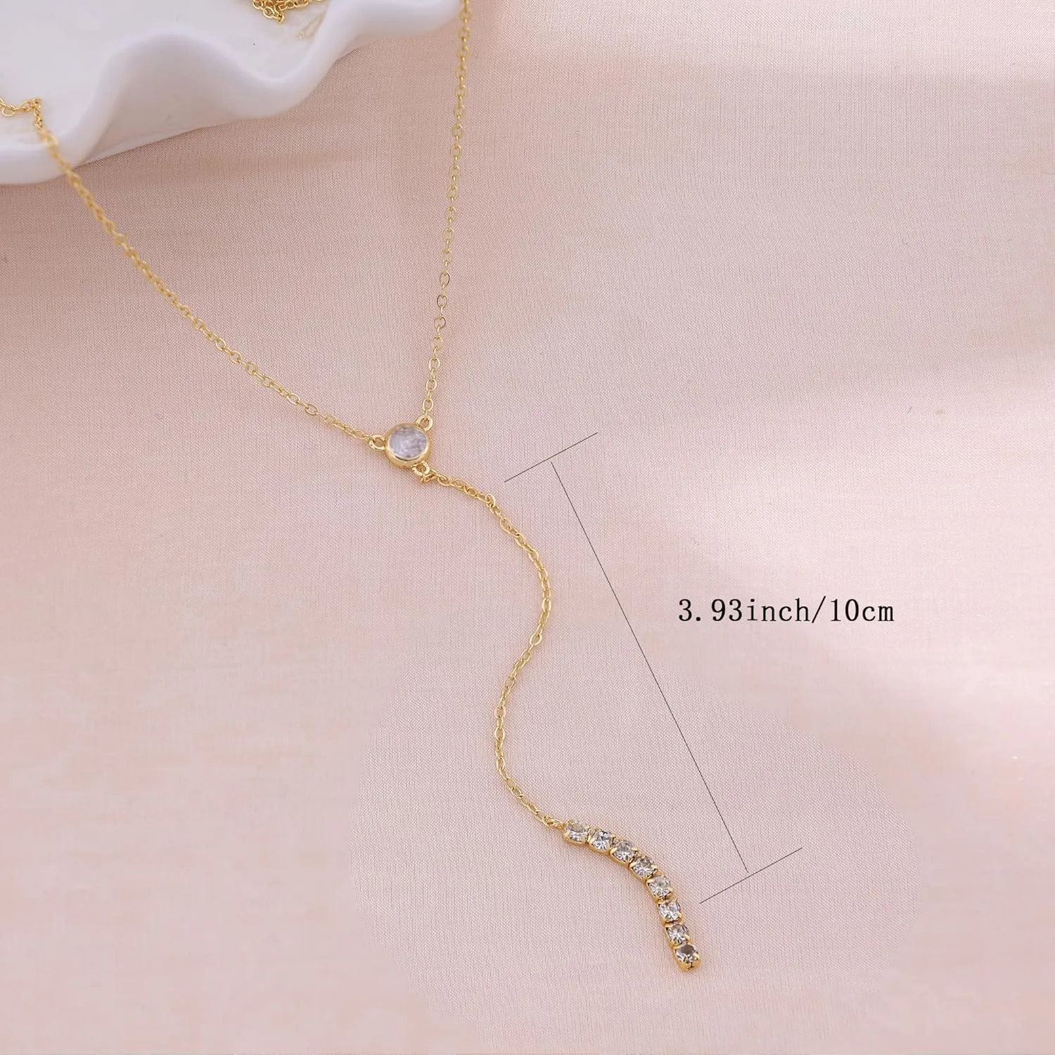 Ewrkbr Long Necklaces for Women, Charm Gold Lariat Necklace 14k Gold Plated Teardrop Drop Necklace Dainty Long Gold Necklaces for Women Trendy Simple Butterfly Pearl Y Long Necklace Jewelry for Women