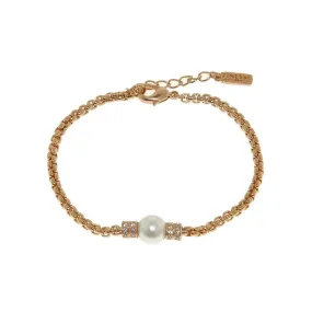 finesse rose gold crystal pearl bracelet