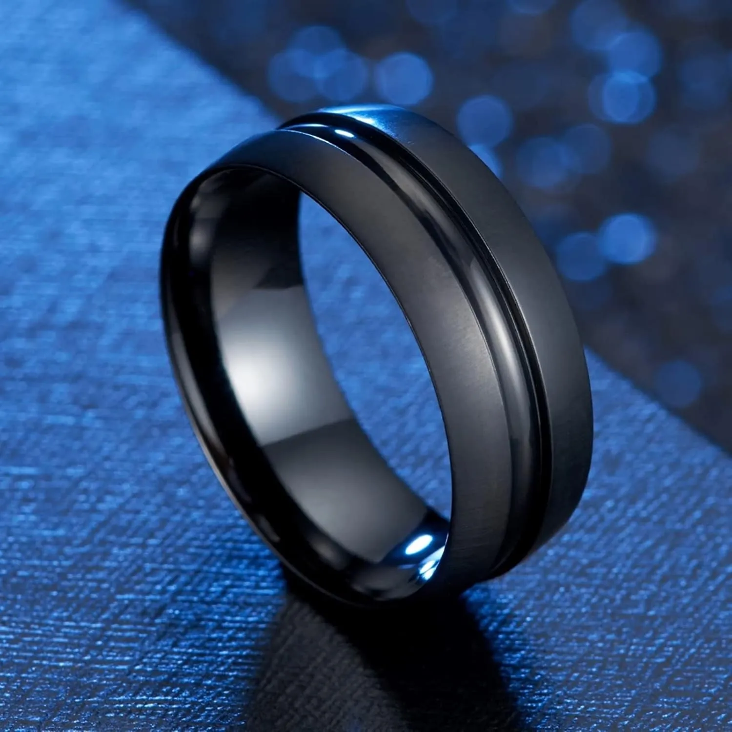 Finger Rings for Men Titanium Rings for Men, Men's Engagement Ring Groove Men's Rings Gifts for Mens Jewelry
