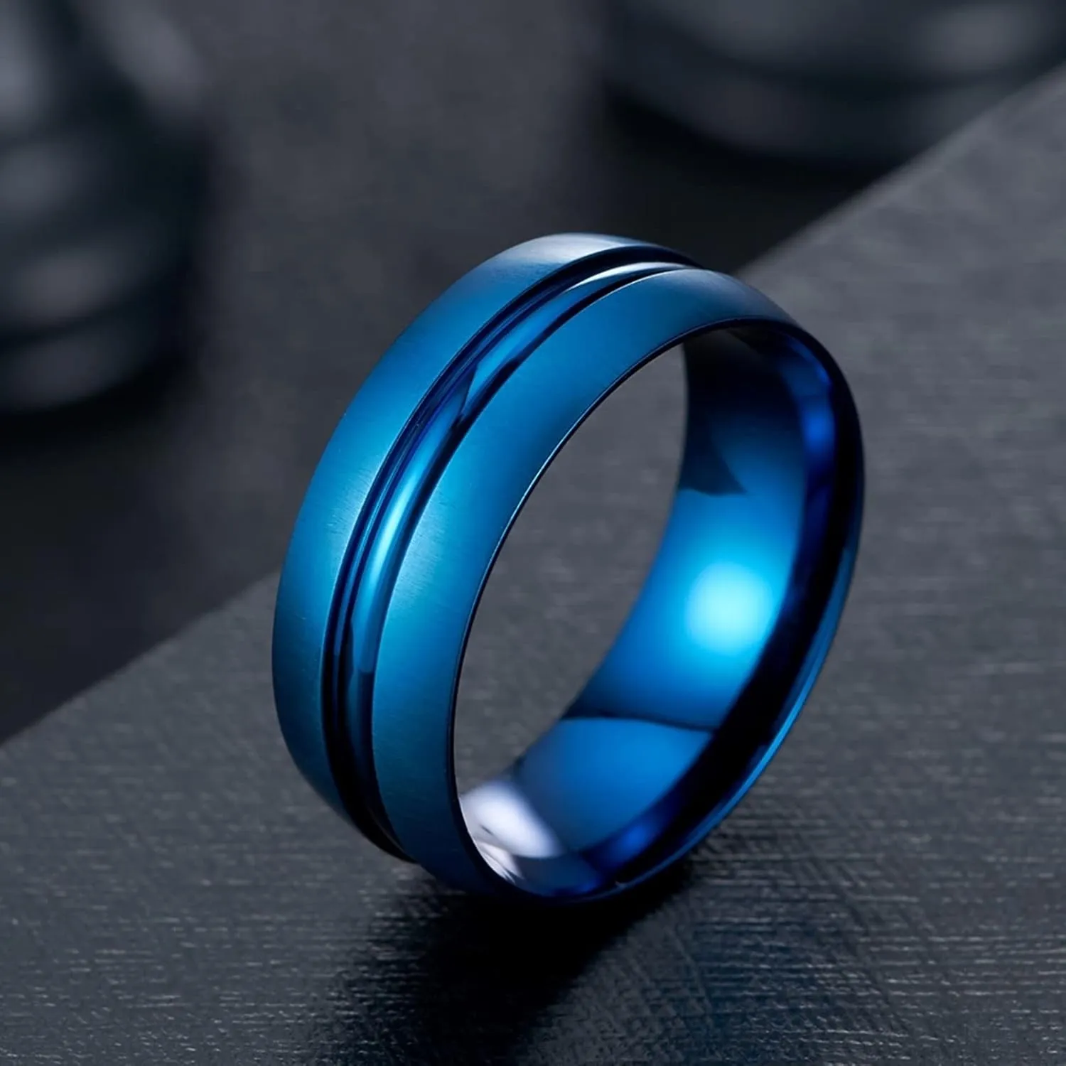 Finger Rings for Men Titanium Rings for Men, Men's Engagement Ring Groove Men's Rings Gifts for Mens Jewelry