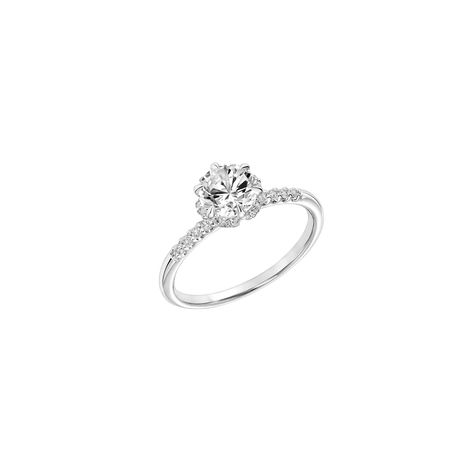 Fink's Exclusive 14K White Gold Round Diamond Six Prong Engagement Ring