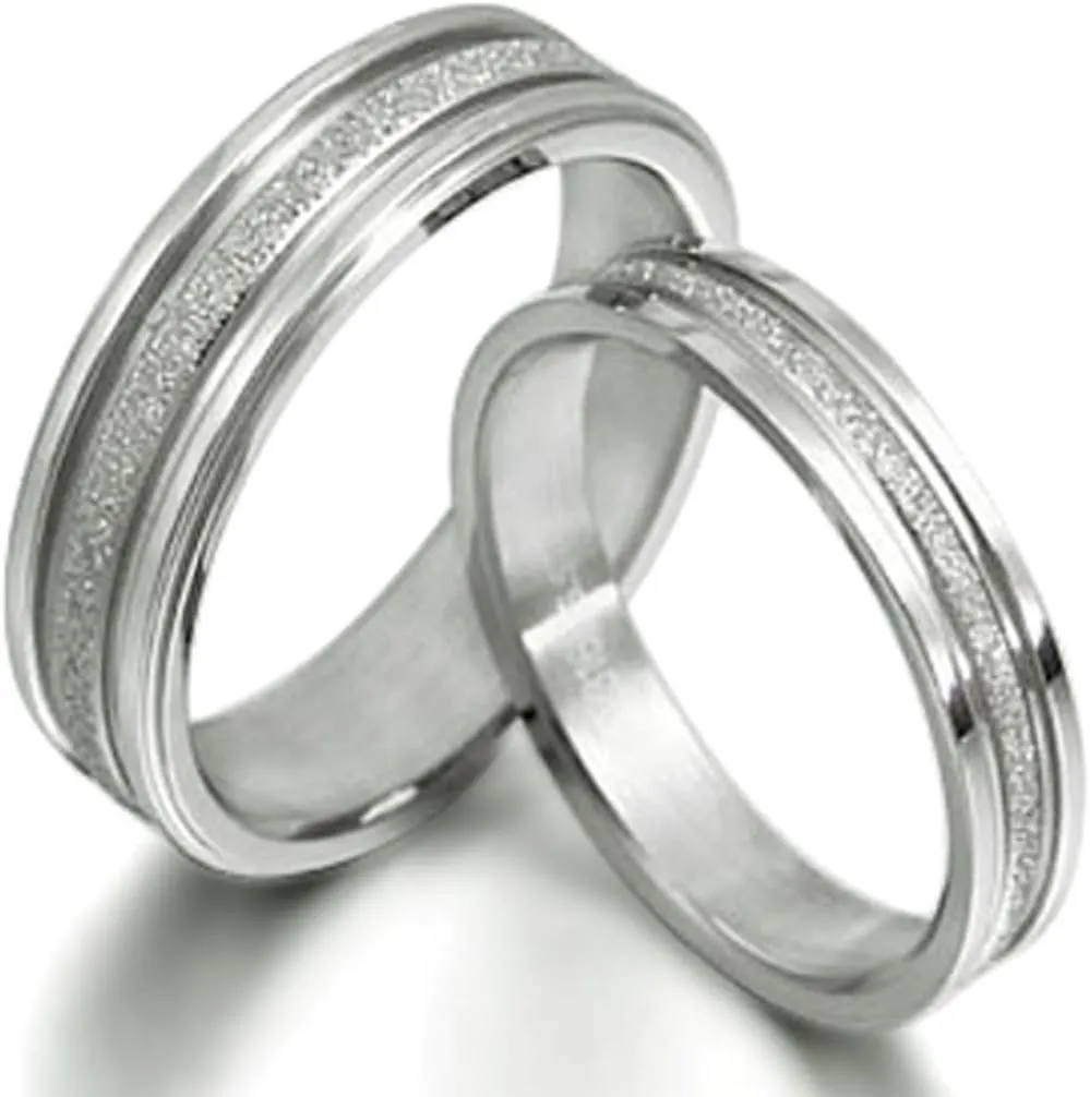 Gemini Groom & Bride Matching Couple Titanium Wedding Engagement Rings 6mm & 4mm Men Size : 12.5 Valentine