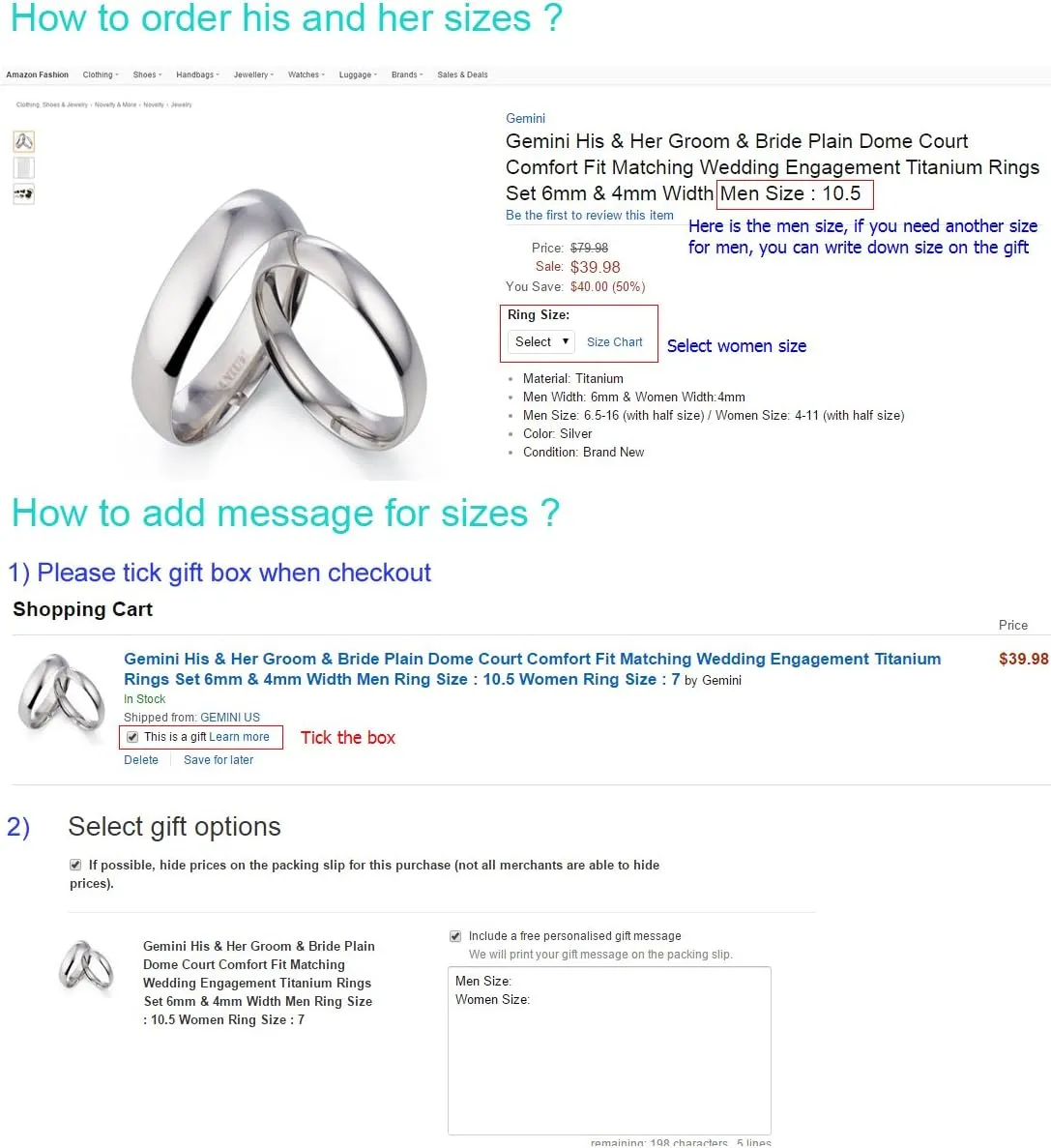 Gemini Groom & Bride Matching Couple Titanium Wedding Engagement Rings 6mm & 4mm Men Size : 12.5 Valentine