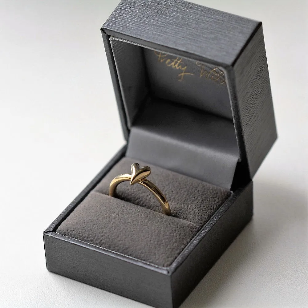 Gold Heart Silver Halo Ring