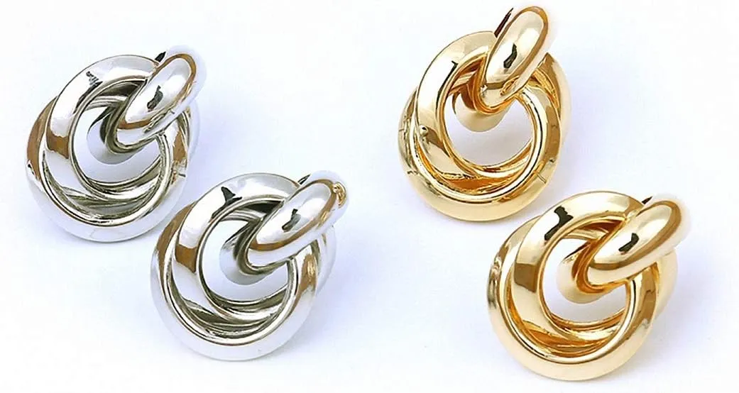 Gold Silver Knotted Stud Earrings Classic Twisted Small Stud Earrings Minimalist Studs Jewelry