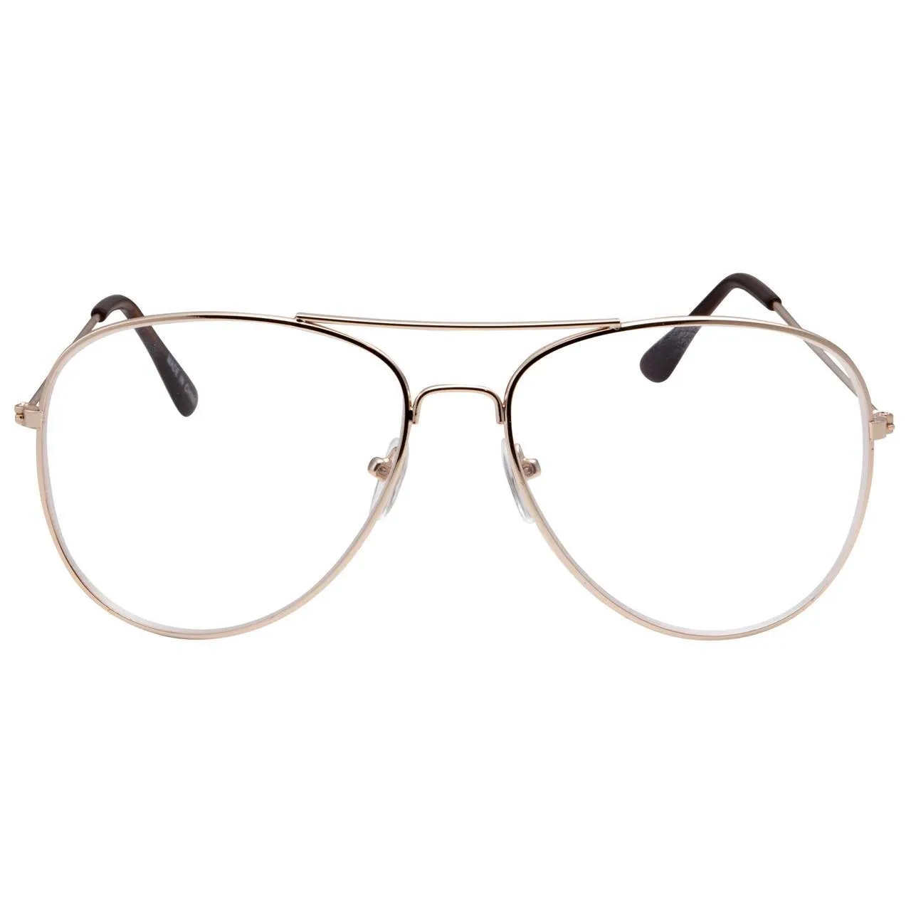 grinderPUNCH Aviator Clear Lens Glasses Non-Prescription, Dwight Schrute Glasses, Napoleon Dynamite Glasses Weird Al Glasses Elvis Glasses