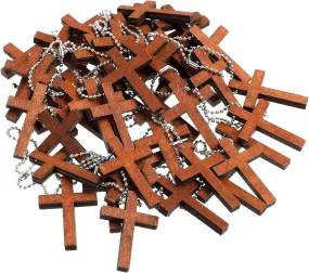 Hicarer Christian Wooden Cross Charm Mini Wood Cross Stress Relief Hanging Spiritual Religious Bible Verse Gift for Social Worker Church Volunteer Prayer