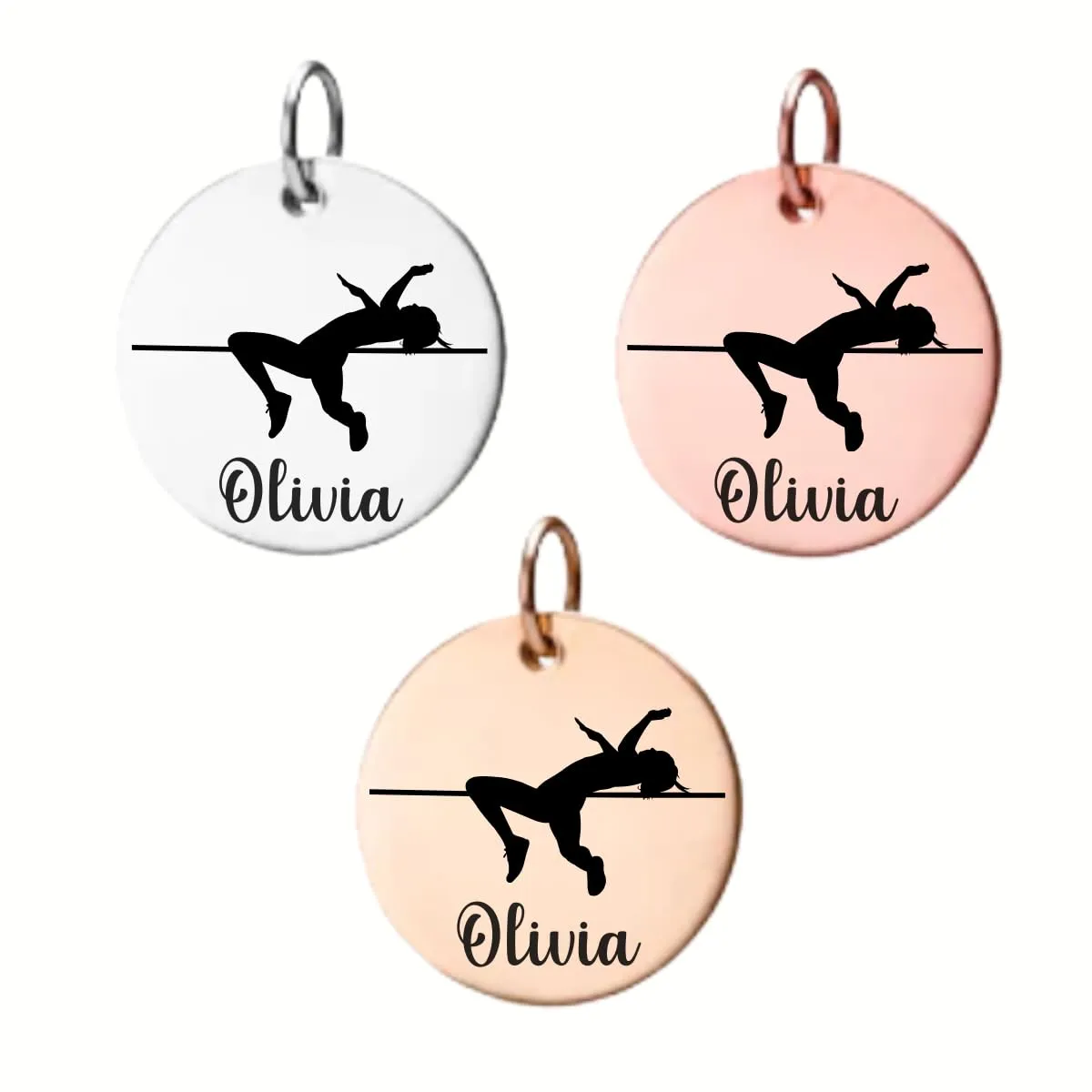 High Jump Charm, Personalized Engraved Stainless Steel High Jump Name Charm, DIY, High Jump Gift for High Jump Players, High Jump Jewelry