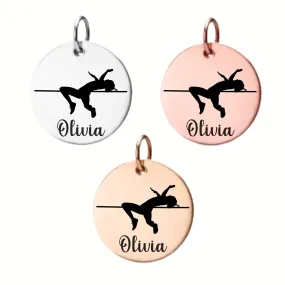 High Jump Charm, Personalized Engraved Stainless Steel High Jump Name Charm, DIY, High Jump Gift for High Jump Players, High Jump Jewelry