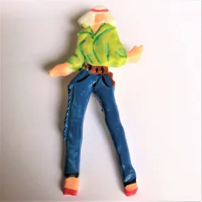 Hippy Figural Acrylic Brooch