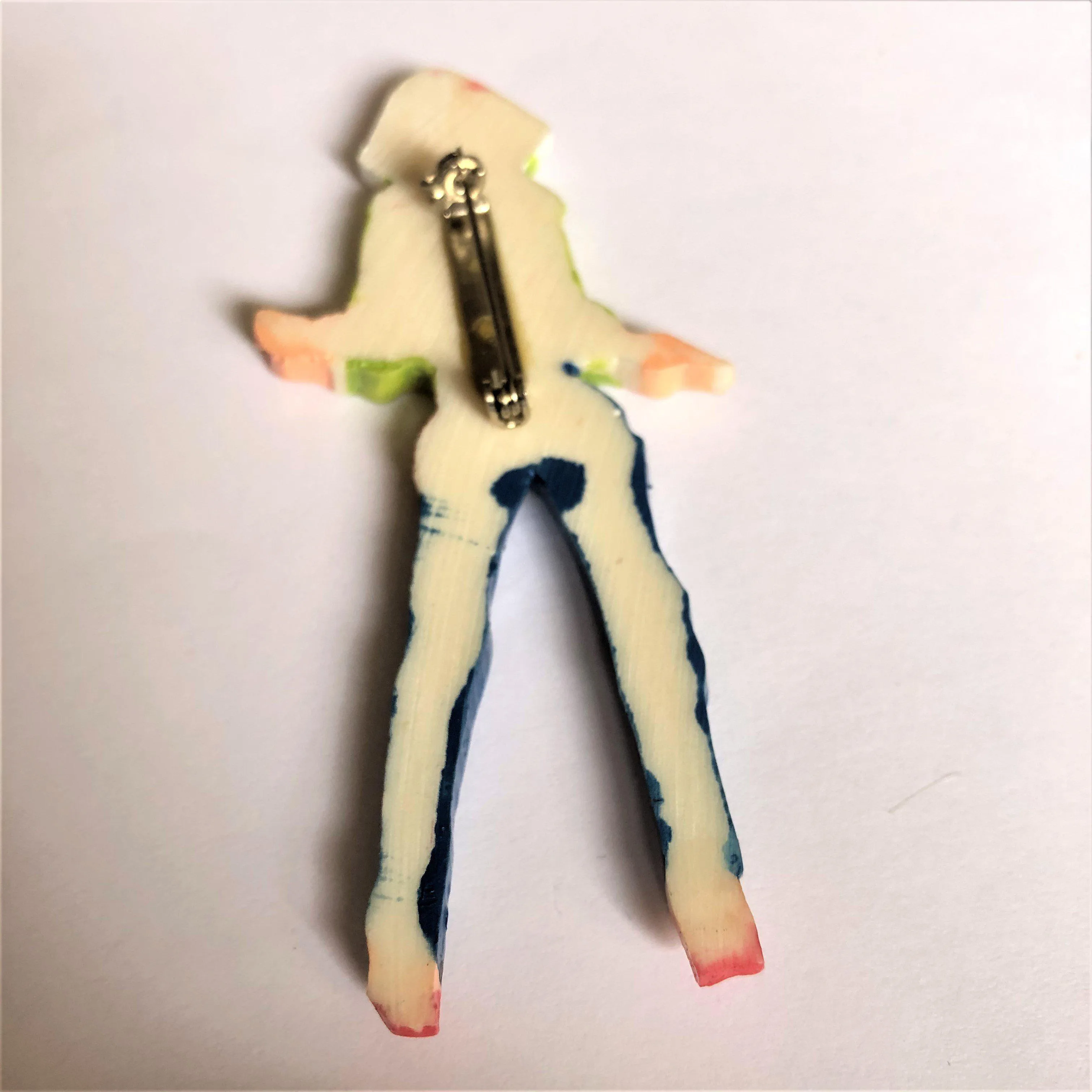 Hippy Figural Acrylic Brooch