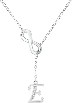 Initial Necklace For Women 8 Shape Diamond Necklace White Gold Heart Necklace Silver Necklaces For Women Letter Necklace For Women Necklaces For Teen Girls Jewelry