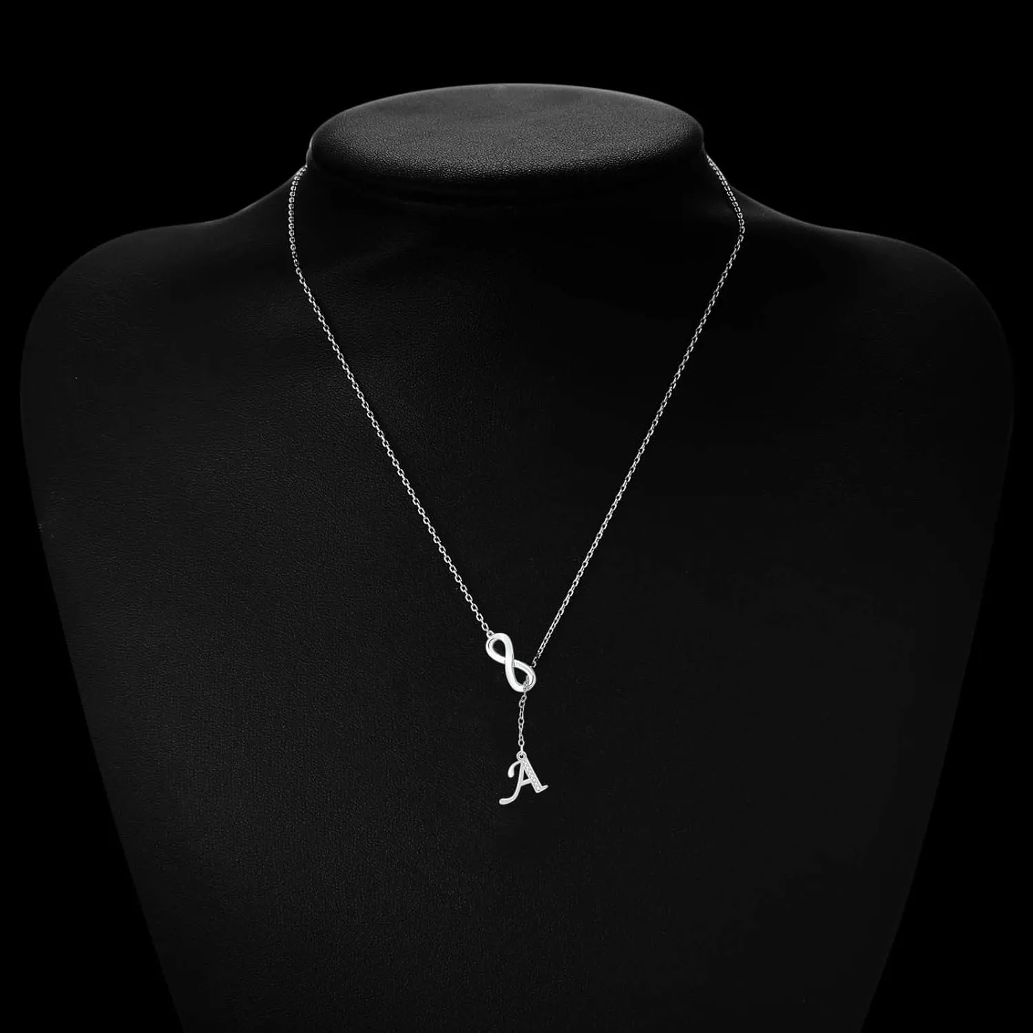 Initial Necklace For Women 8 Shape Diamond Necklace White Gold Heart Necklace Silver Necklaces For Women Letter Necklace For Women Necklaces For Teen Girls Jewelry