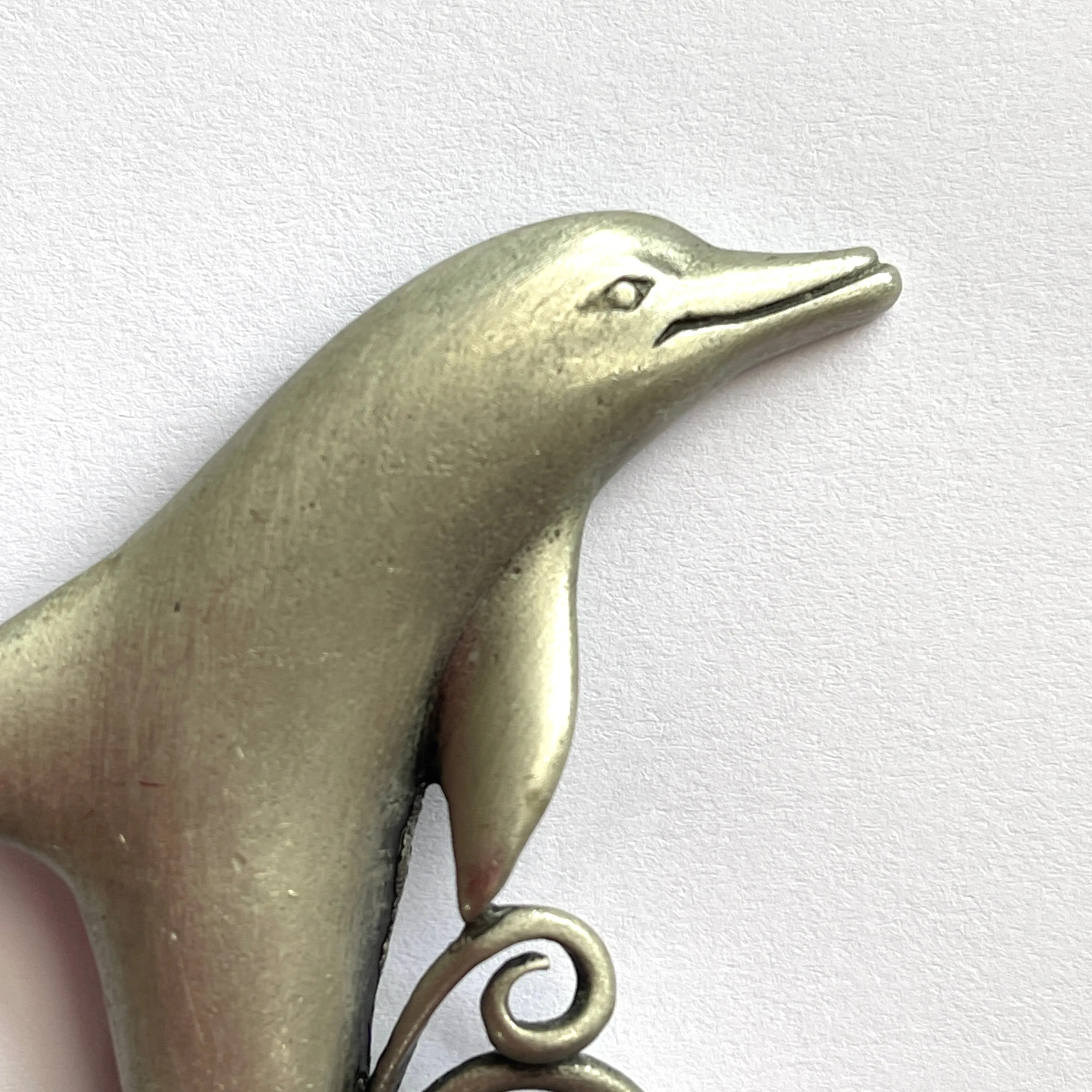 JJ Jonette Signed Dolphin Brooch USA