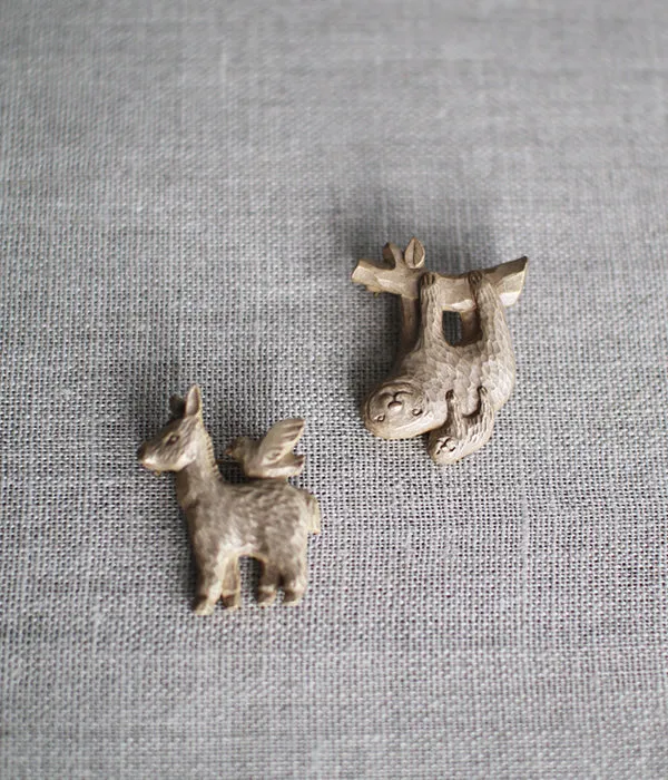 KIYATA Tin Brooch {Sloth}
