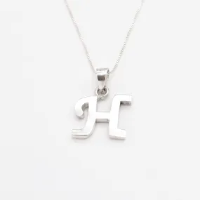 Letter H Pendant - Silver Name Pendant - Personalized Necklace