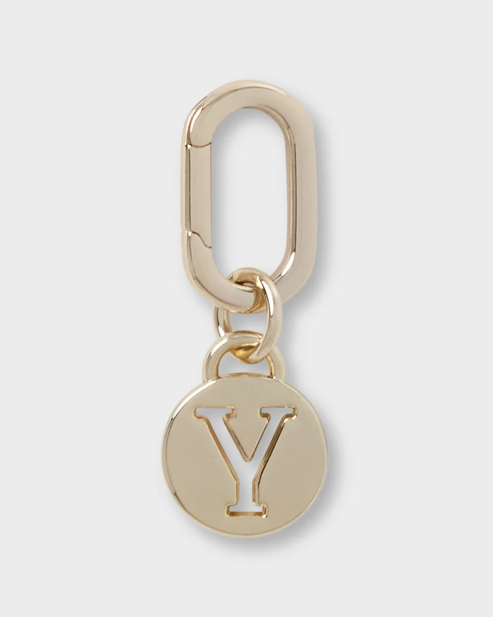 Letter Y Charm With Oval Hinge Ring Clip