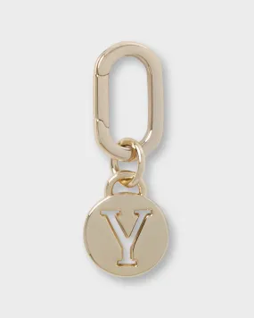 Letter Y Charm With Oval Hinge Ring Clip