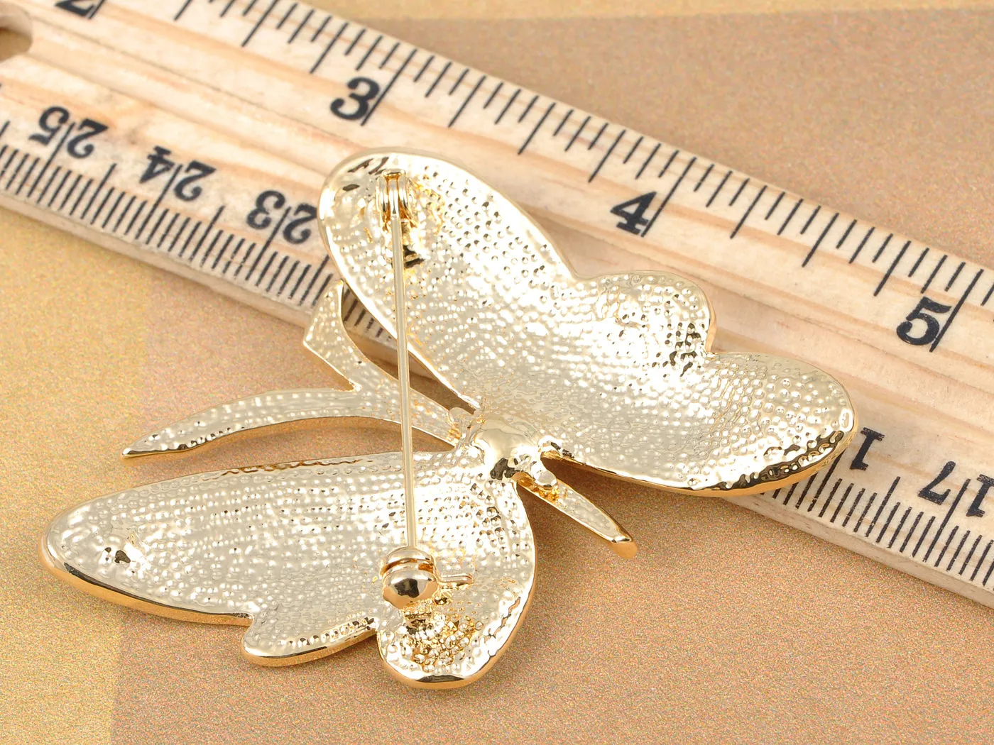 Light Blue Pearlescent Enamel Fluttering Butterfly Pin Brooch
