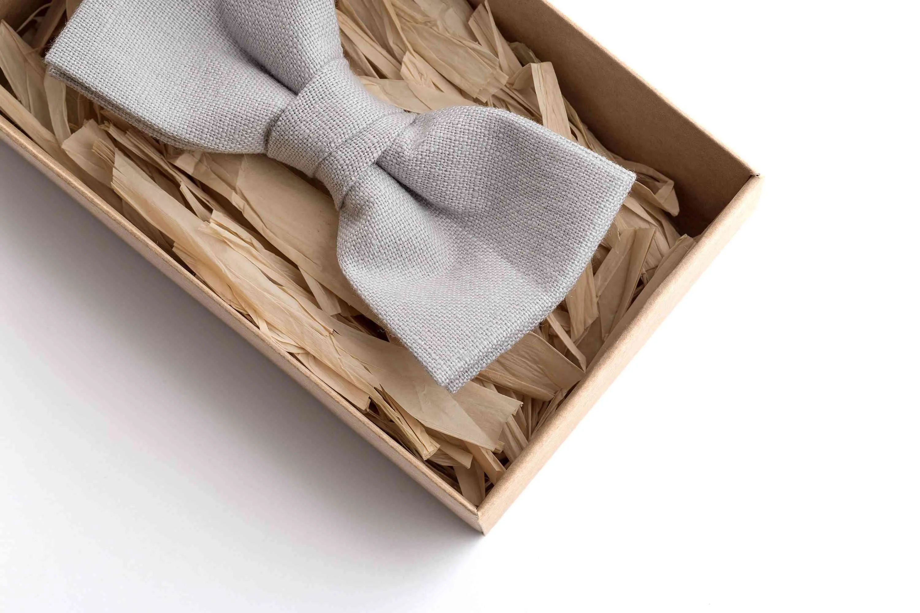 Light Gray Linen Bow Tie | Classic Men's Accessory
