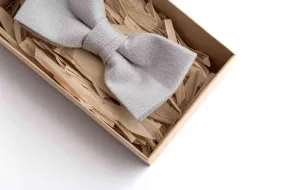 Light Gray Linen Bow Tie | Classic Men's Accessory