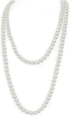 Long Pearl Necklace Simple Imitate Pearl Beaded Necklace Peart Choker Necklace for Women Gifts
