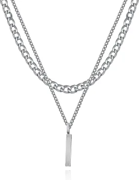 Long tiantian Silver Layered Initial Necklaces for Women Gifts Trendy Stuff Silver Gold Paperclip Link Chain Necklace Coin Letter Pendant Choker Toggle Clasp