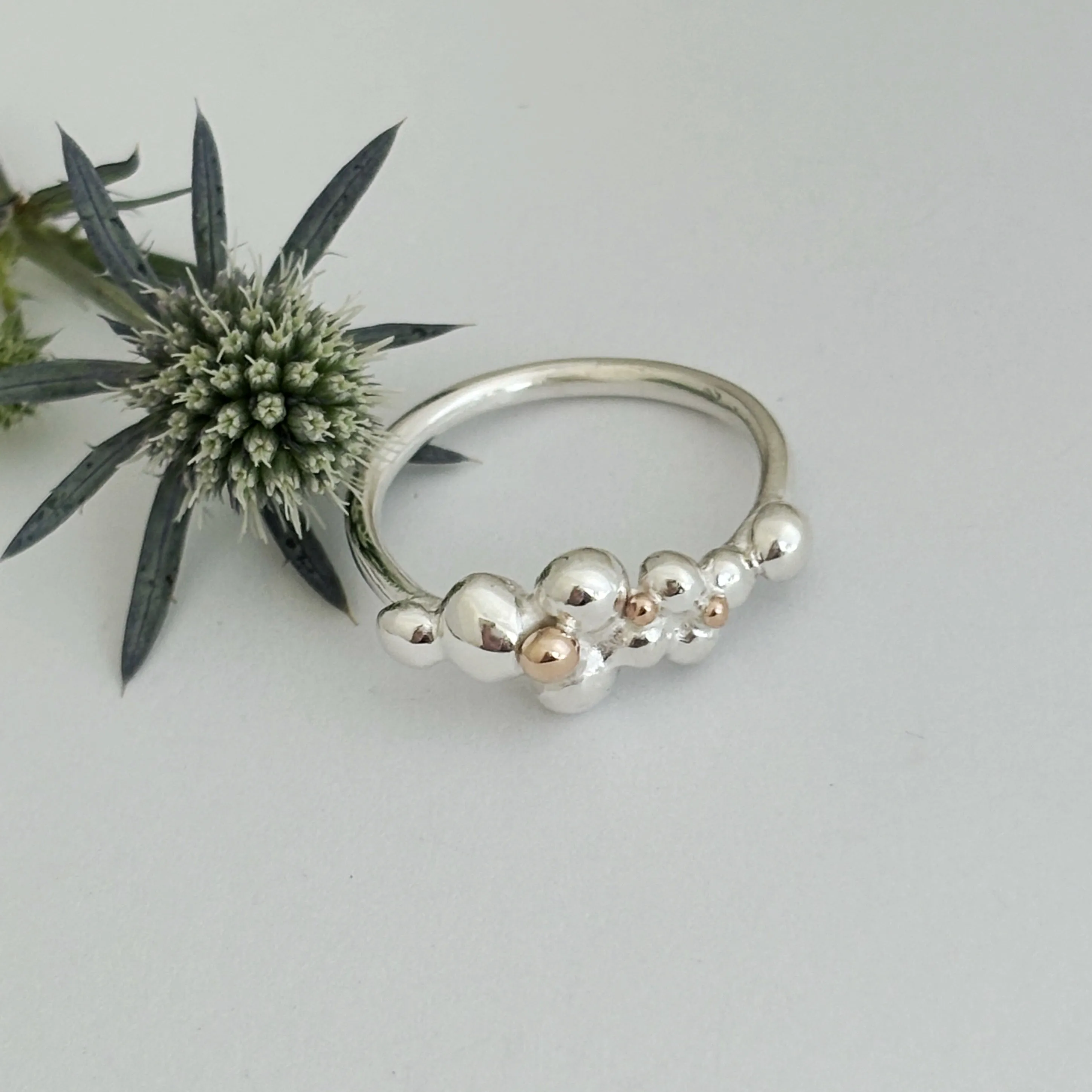Lots of Bubbles Silver and Gold Ring