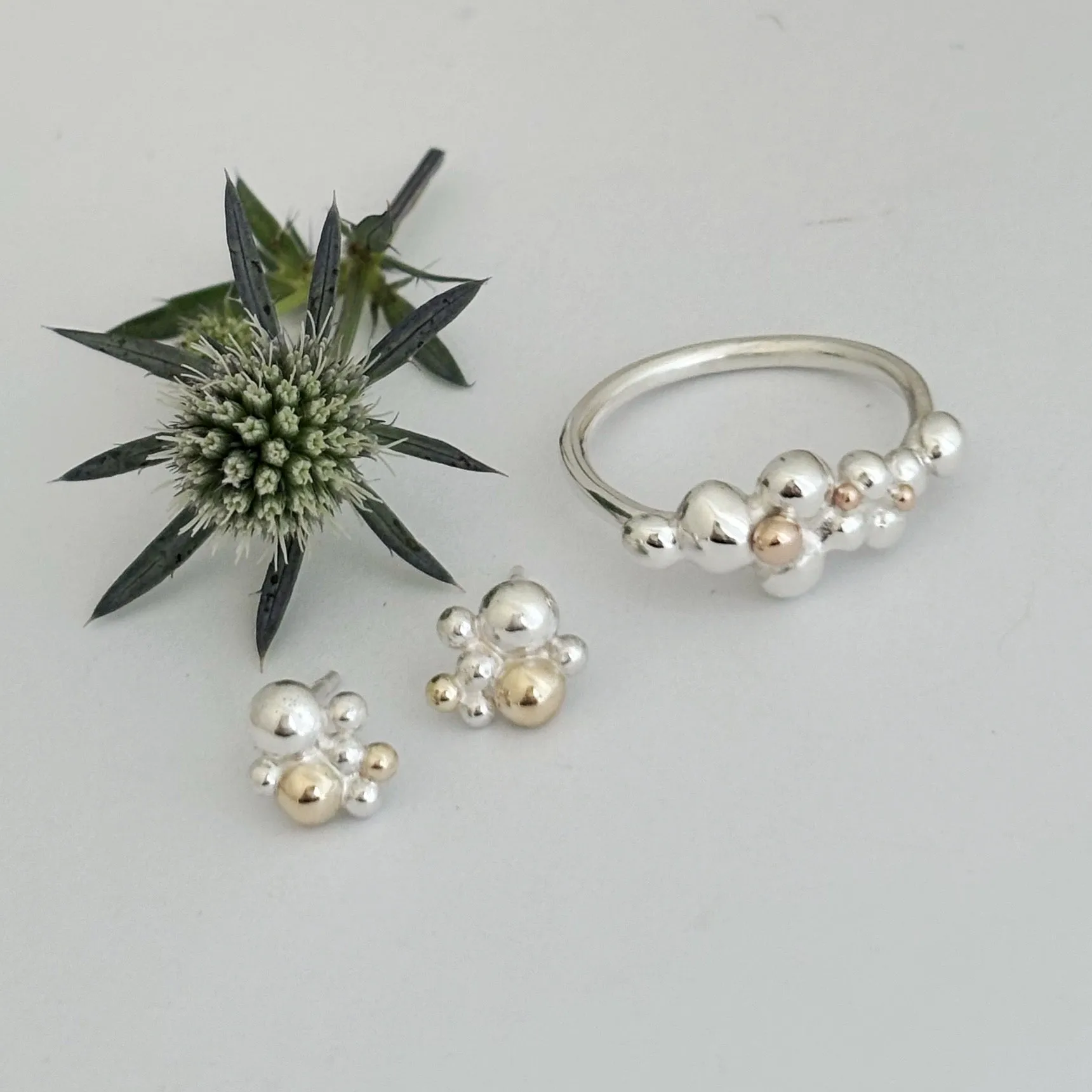 Lots of Bubbles Silver and Gold Ring