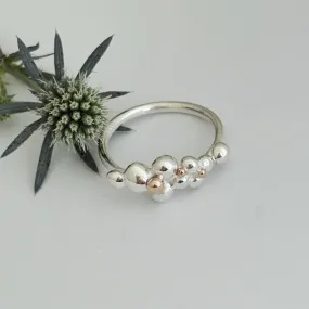 Lots of Bubbles Silver and Gold Ring
