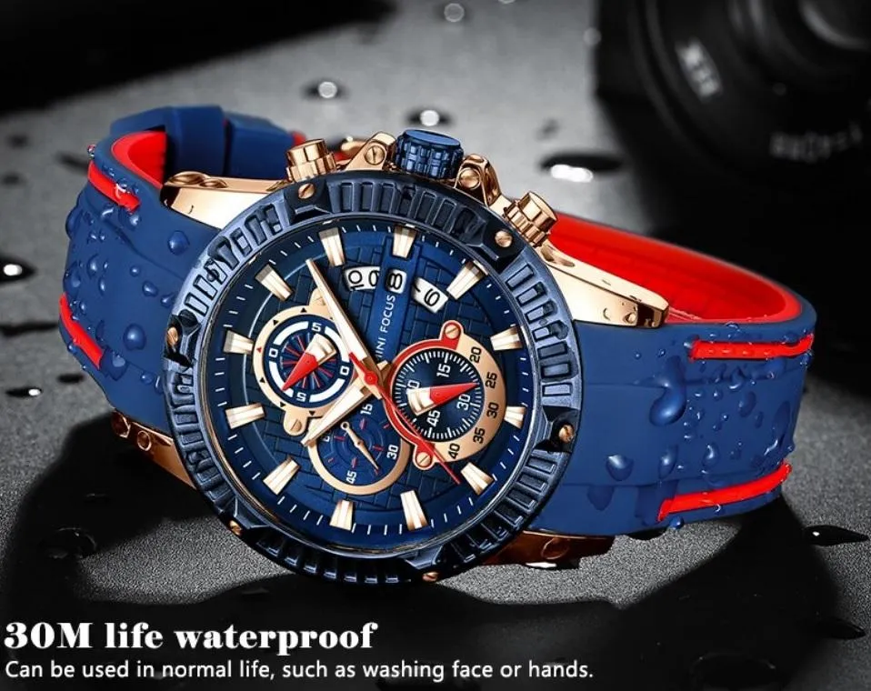 MFPro™ Men's Blue Casual Sports Quartz Waterproof Wrist Watch