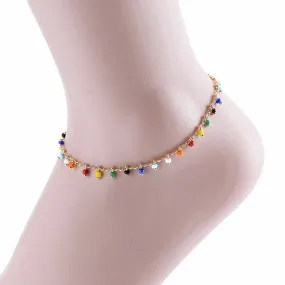 MULTI COLOR BEADED ANKLET BRACELET