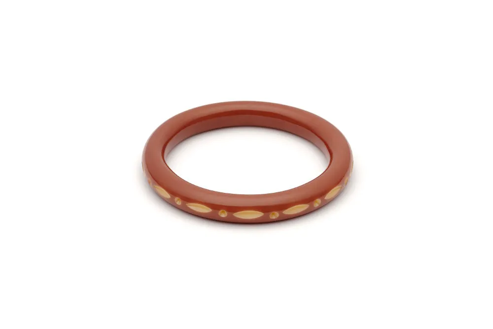 Narrow Café Carved Maiden Bangle
