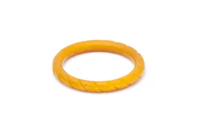 Narrow Golden Mustard Fakelite Bangle
