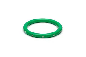 Narrow Green Diamante Bangle