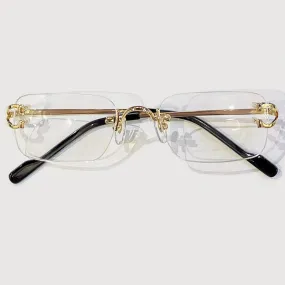 New Fashion Rimless Glasses for Men Vintage Classic Metal Optical Spectacles Frame Unisex Eyeglasses