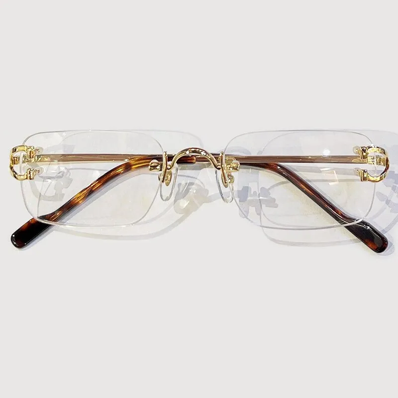 New Fashion Rimless Glasses for Men Vintage Classic Metal Optical Spectacles Frame Unisex Eyeglasses